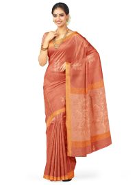 Kanmanie Cotton Bamboo Leaf Butta with 2 Inch Asthiri Border Saree