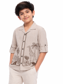 Gracecharm Boys Cotton Casual Full Sleeve Shirt