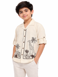 Gracecharm Boys Cotton Casual Full Sleeve Shirt