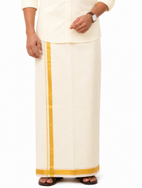 Men’s Traditional Off White Pure Mix Silk Dhoti