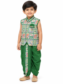 EliteCharm Boys Traditional Jacket Readymade Panchakacham Set