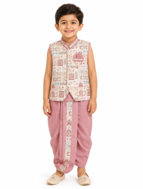 EliteCharm Boys Traditional Jacket Readymade Panchakacham Set