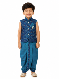 EliteCharm Boys Traditional Jacket Readymade Panchakacham Set