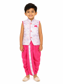 EliteCharm Boys Traditional Jacket Readymade Panchakacham Set