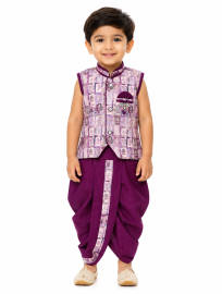 EliteCharm Boys Traditional Jacket Readymade Panchakacham Set