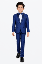 Royal Elegance Boys Premium Rayon Coat Suit with Bow Tie – Stylish Formal Outfit
