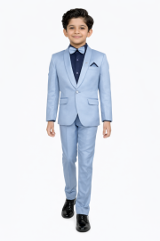 Royal Elegance Boys Premium Polynosic Coat Suit with Bow Tie – Stylish Formal Outfit