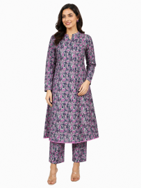 Kanmanie Elegant Floral Printed Kurta Set
