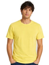 Warior Men's Yellow Solid Crew Neck T-Shirt