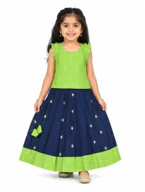 Kutty Kanmanie Girls Poly Cotton Top and Skirt Set
