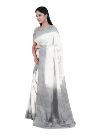 BlossomEase Art Tussar Striped Design Contrast Border Saree