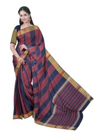 Gracecharm Elegant Kovai Cotton Striped Design with Border Saree