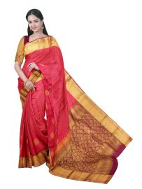 Gracecharm Art Soft Silk Striped and Butta Design with Border Saree