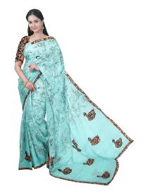 Gracecharm Elegant Hyderabad Cotton Patch Work with Border Saree