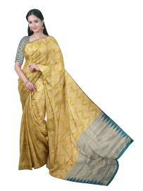 Gracecharm Kota Tussar Serrated Zigzag Temple-Edge Pallu Saree