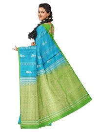 Kanmanie Soft Silk Lotus Butta with Floral Stripes and 1 Inch Asthiri Border Saree