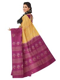 Kanmanie Pure Soft Silk Half-and-Half Floral Butta with Ornamental Stripe Pallu Saree
