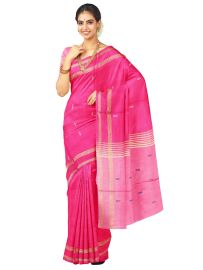 Kanmanie Vazhainaar Pattu Leaf Butta Zari Border Saree