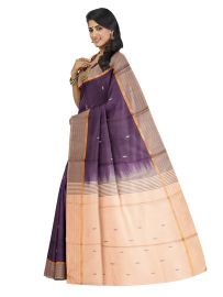 Kanmanie Vazhainaar Pattu Mulberry Zari Butta Contrast Pallu Saree