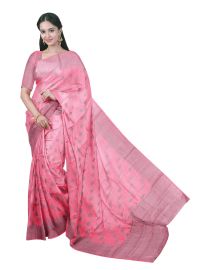 Gracecharm Semi Jute Butta with Floral Vine Jaal Pallu Saree