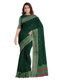 Gracecharm Kora Silk Cotton Butta with Chevron Pallu Saree

