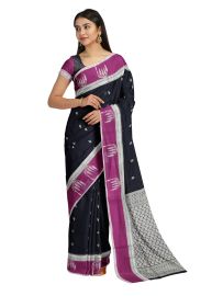 Gracecharm Silk Cotton Butta with Contrast Border Saree