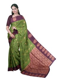 Gracecharm Art Soft Silk Dual Butta Floral Jaal Pallu Saree