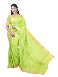 Gracecharm Elegant Chanderi Cotton Bandhani Diamond Butta Saree