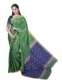 Gracecharm Silk Cotton Butta with Striped Pallu Saree