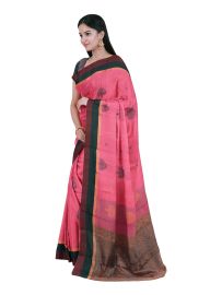 Gracecharm Silk Cotton Floral Butta Contrast Border Saree