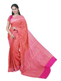 Graceful Essence Mysore Silk Paisley Floral Jaal Contrast Border Saree