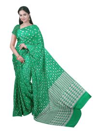 Graceful Essence Mysore Silk Fan Butta Dotted Line Scallop Pallu Saree