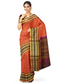Kanmanie Pure Soft Silk Butta Design with 8 Inch Traditional Border Saree