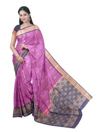 Gracecharm Pure Soft Silk Floral Butta with Medallion Jaal Pallu Saree