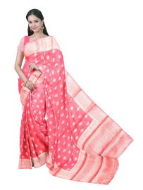Gracecharm Art Chiffon Floral Butta with Geometric Jaal Pallu Saree