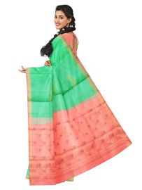 Kanmanie Soft Silk Half Mandala Butta 2 Inch Zari Tissue Border Saree