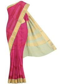 Traditional Arani Pure Silk Nine Yards Plain with Gold Zari weave Border Saree