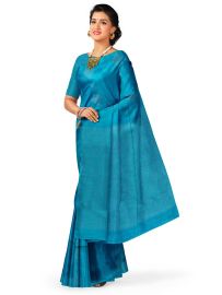 Kanmanie Softy Silk Diamond Butta Design Borderless Saree
