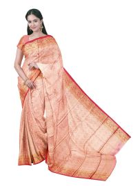 Gracecharm Gift Art Silk Floral Chakra Jaal with Floral Border Saree