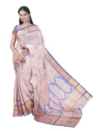 Gracecharm Gift Art Silk Spiral Jaal with Leaf Medallion Pallu Saree