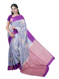 Gracecharm Art Soft Silk Round Medallion Butta with Geometric Pallu Saree