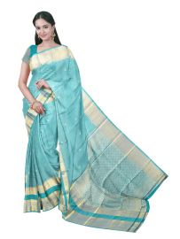Gracecharm Gift Art Silk Stripe Butta with Diamond Brocade Pallu Saree