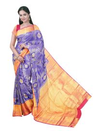 Gracecharm Gift Art Silk Floral Butta Checks with Zari Pallu Border Saree