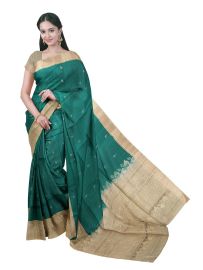 Gracecharm Soft Silk Small Butta with Geometric Square Pallu Saree