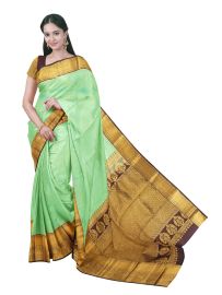 Gracecharm Tissue Silk Jacquard zari floral brocade weave gold zari Saree