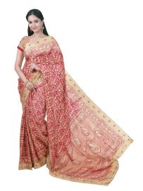 Gracecharm Fancy Silk scalloped cut work Designer With gold Zari Jaal Saree