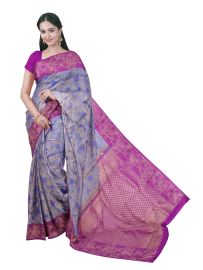 Gracecharm Gift Art Silk Metallic Zari Woven Circular Burst Pallu Saree