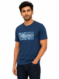 Warior Men's Costa Tropical Leaf Graphic Crew Neck T-Shirt