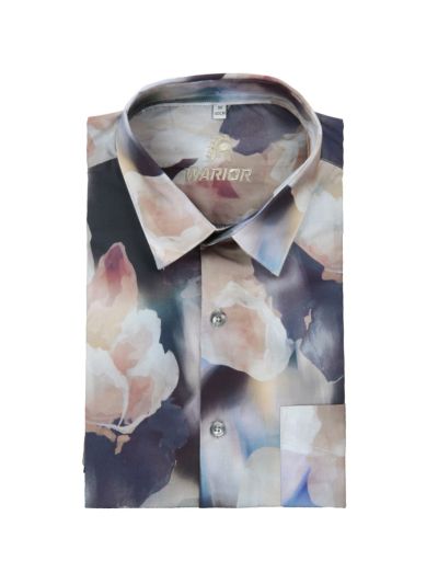 Warior Men’s Large-Scale Watercolour Floral Print Full Sleeve Shirt