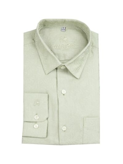 Warior Men’s Tonal Leaf Sprig Jacquard Full Sleeve Shirt